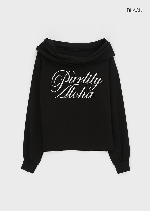 [MADE] Rookie D Off-shoulder Printed Long Sleeve T-shirt