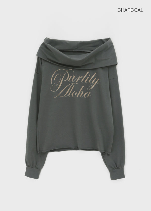 [MADE] Rookie D Off-shoulder Printed Long Sleeve T-shirt