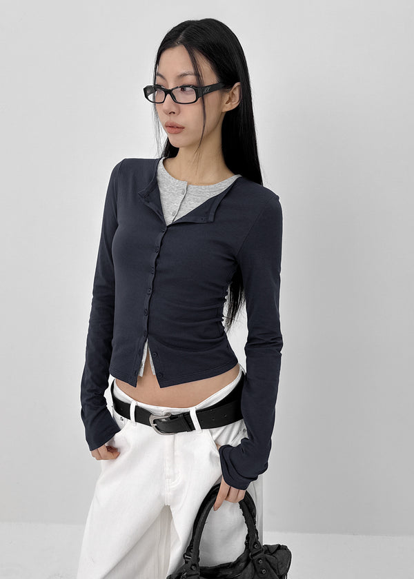 [MADE] Kerti Button Layered Cardigan