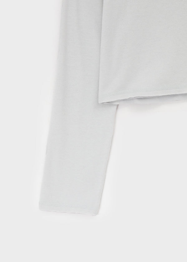 Labelson Boatneck Semi-crop Long Sleeve T-shirt