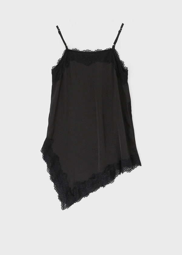 Robtin Satin Slip Lace Layered Midi Dress