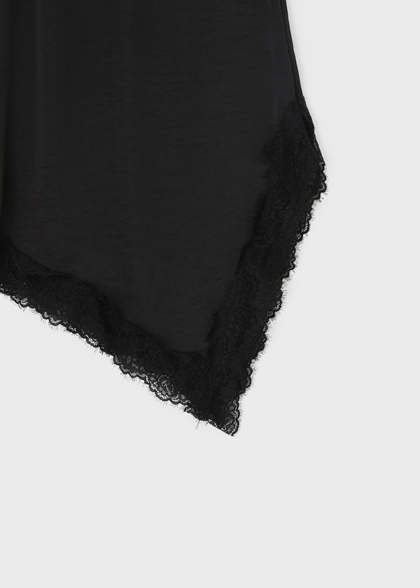 Robtin Satin Slip Lace Layered Midi Dress