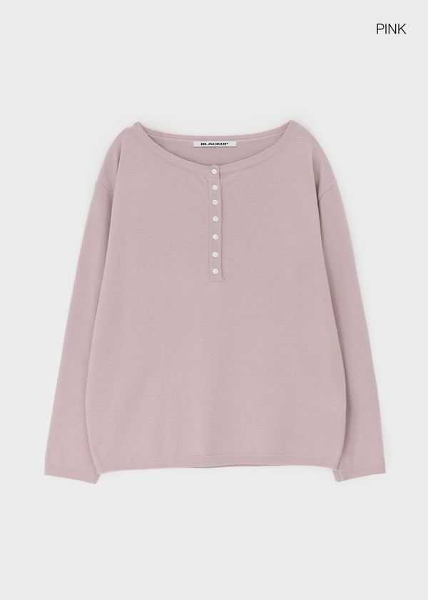 [MADE] Ponte Henley Neck Overfit Knit