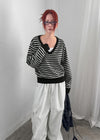 [MADE] Livni Stripe Loose Fit V-neck Knit