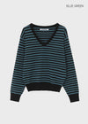 [MADE] Livni Stripe Loose Fit V-neck Knit