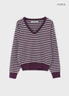 [MADE] Livni Stripe Loose Fit V-neck Knit