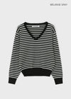 [MADE] Livni Stripe Loose Fit V-neck Knit