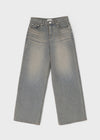 Ropels Washed Wide Denim Pants