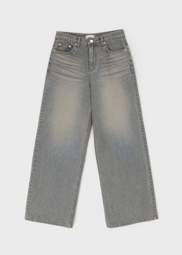 Ropels Washed Wide Denim Pants