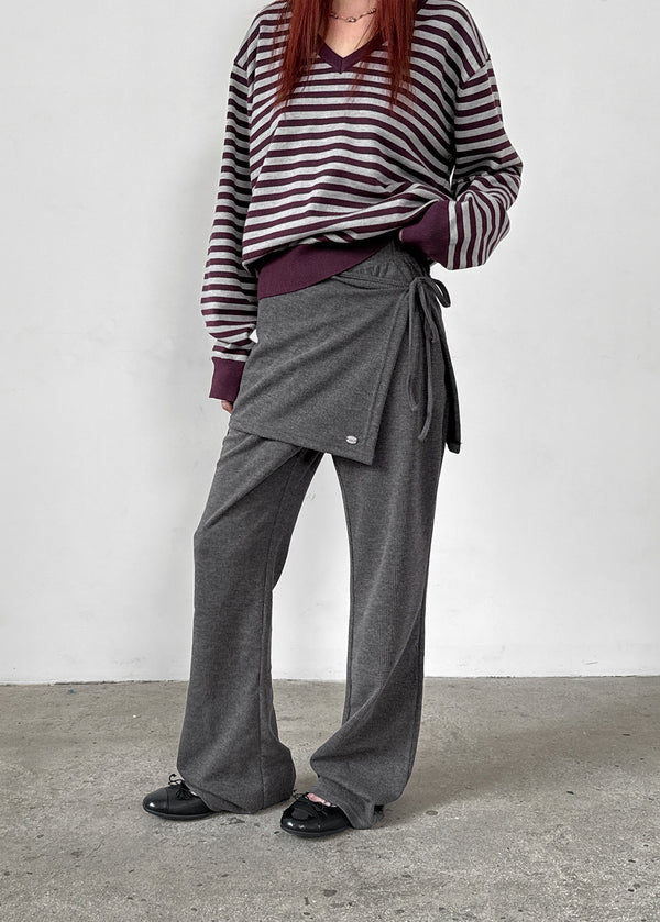 Caloing Wrap Bootcut Skirt Pants