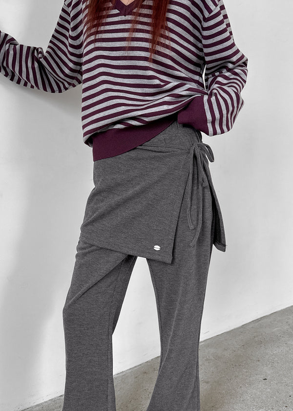 Caloing Wrap Bootcut Skirt Pants