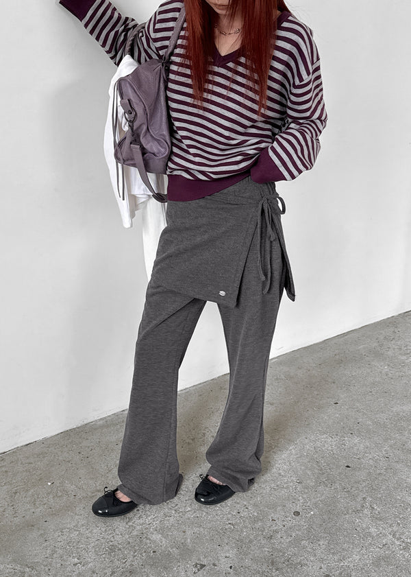 Caloing Wrap Bootcut Skirt Pants