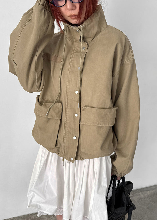 [MADE] Girliven Herringbone High-Neck Jumper