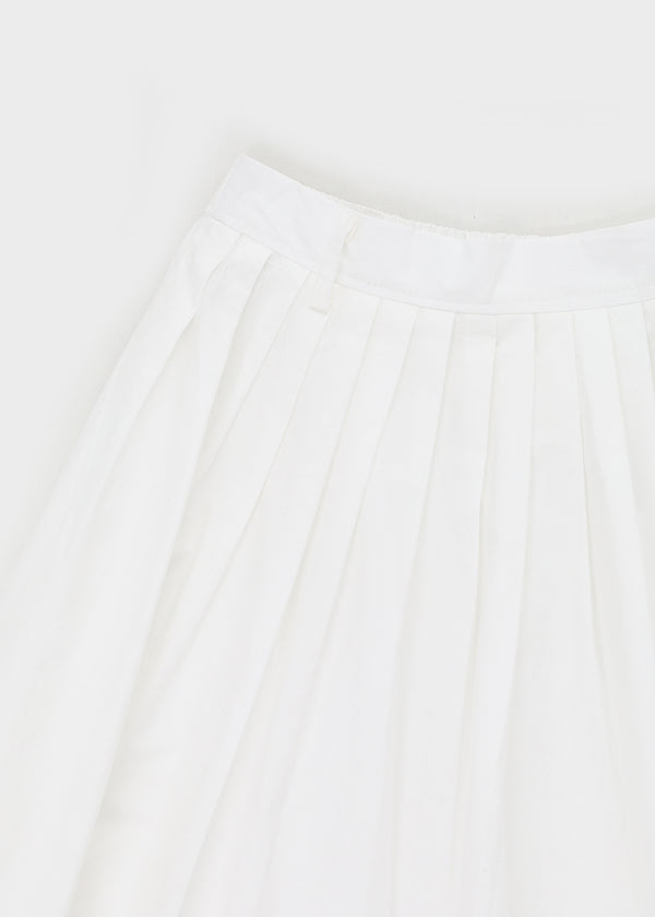 Lacton Back Banding Lace Cotton Lace Midi Skirt