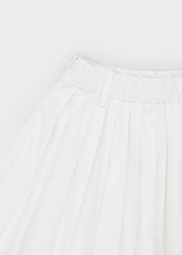 Lacton Back Banding Lace Cotton Lace Midi Skirt