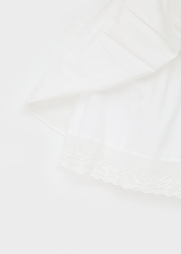 Lacton Back Banding Lace Cotton Lace Midi Skirt