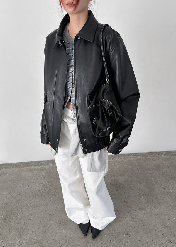 [MADE] Tokuno Leather Blouson Jumper