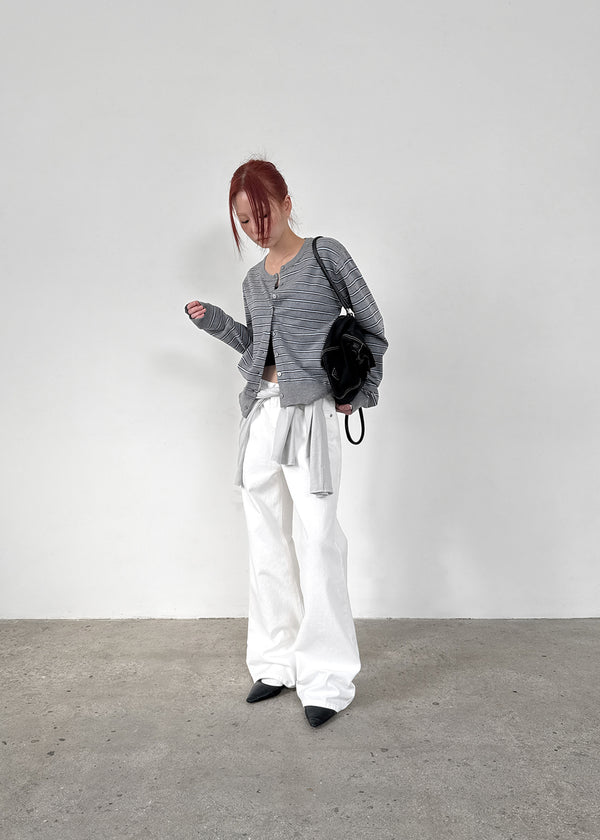 Robotin Semi-wide Bootcut Cotton Pants