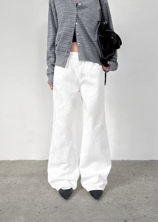 Robotin Semi-wide Bootcut Cotton Pants