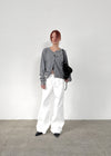 Robotin Semi-wide Bootcut Cotton Pants