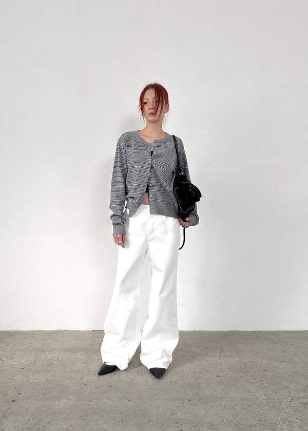 Robotin Semi-wide Bootcut Cotton Pants