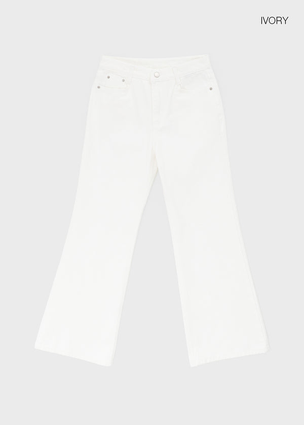 Robotin Semi-wide Bootcut Cotton Pants