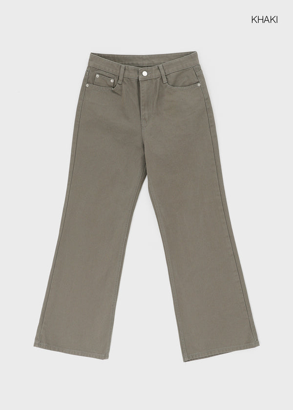 Robotin Semi-wide Bootcut Cotton Pants