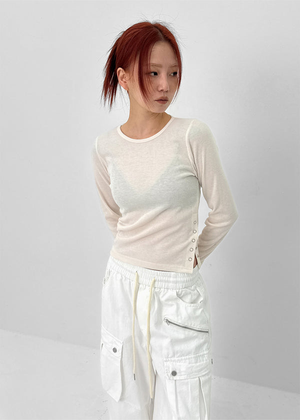 Shetah Snap Button Long Sleeve Tee