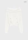 Tiffhu Off-shoulder Hooded Long Sleeve T-shirt