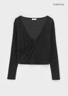 Vermeil Layered Wrap Knit Long Sleeve T-shirt