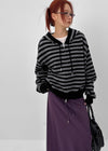 [MADE] Tiruver Stripe Knit Hooded Zip-up
