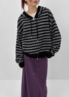 [MADE] Tiruver Stripe Knit Hooded Zip-up