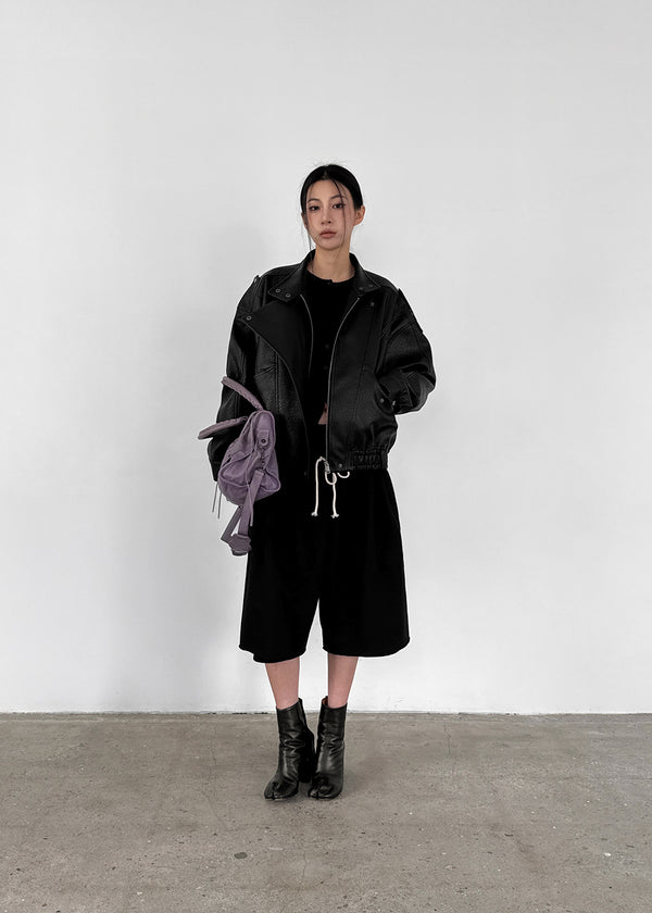 Tnancy Double Belt Cutout Bermuda Pants