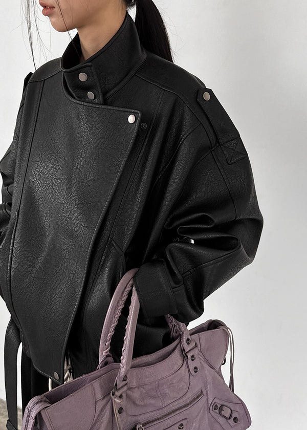 [MADE] Weeblytham High Neck Leather Jumper