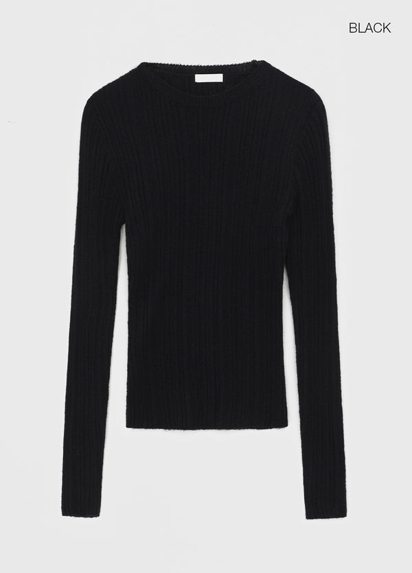 Contem Ribbed Round Wool Knit