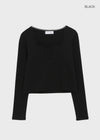 Renemu Square Neck Lace Long Sleeve T-shirt