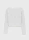 Renemu Square Neck Lace Long Sleeve T-shirt