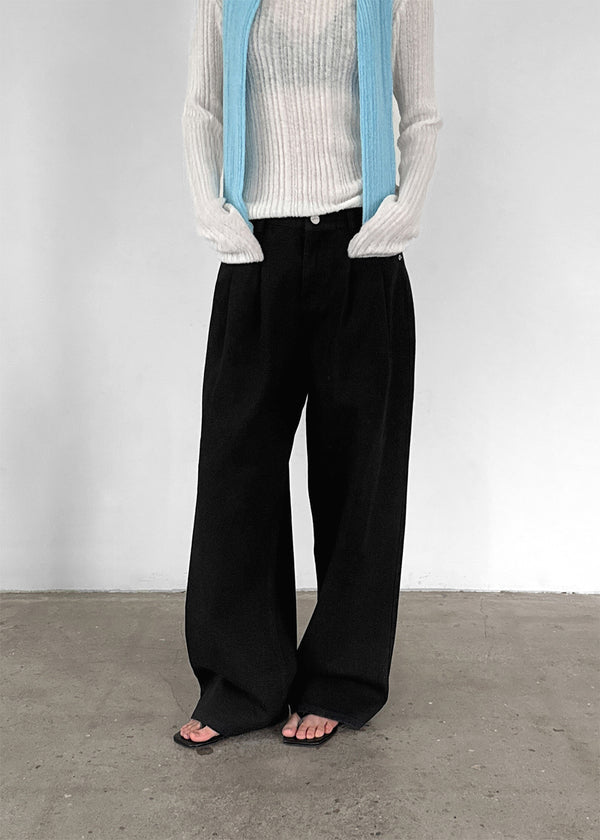 [MADE] Miu Two-Tuck Wide Cotton Pants