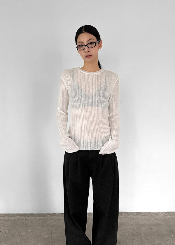 Contem Ribbed Round Wool Knit