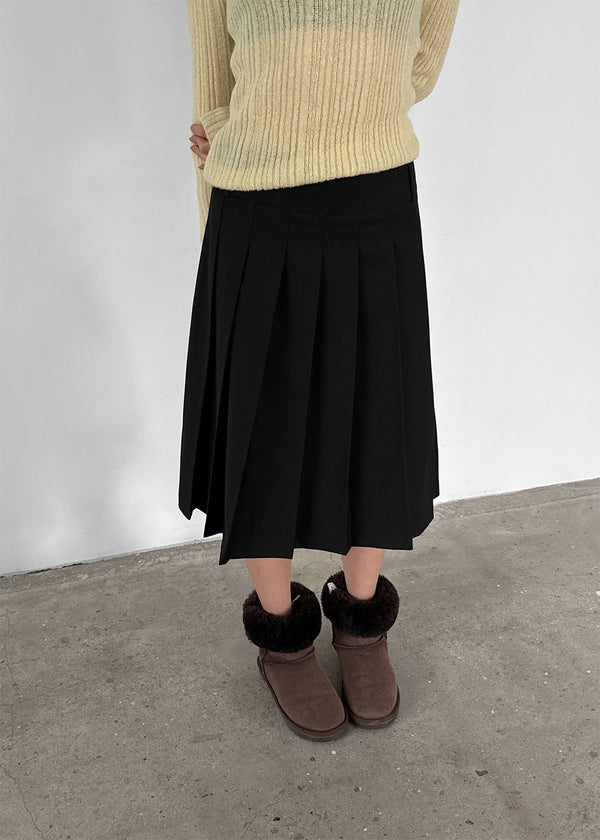 [MADE] Pretzel Pleated Midi Skirt