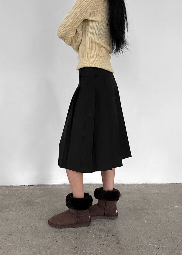 [MADE] Pretzel Pleated Midi Skirt