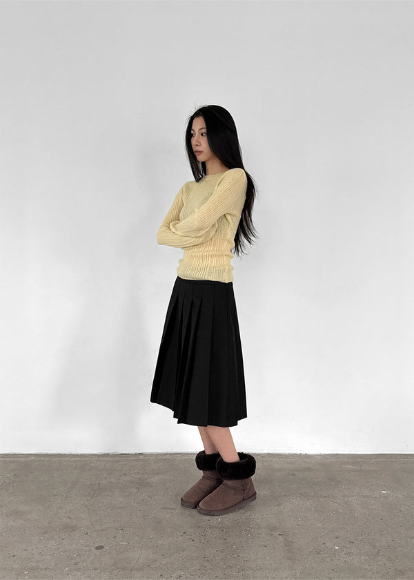 [MADE] Pretzel Pleated Midi Skirt