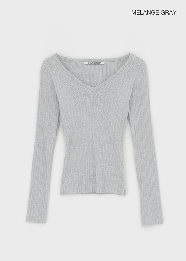 [MADE] Dearly V-Neck Ribbed Knit