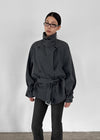Cologne Double-button High-neck Trench Jacket
