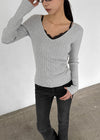 [MADE] Dearly V-Neck Ribbed Knit