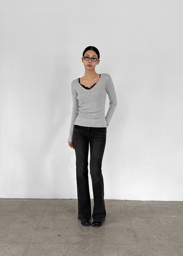 [MADE] Dearly V-Neck Ribbed Knit