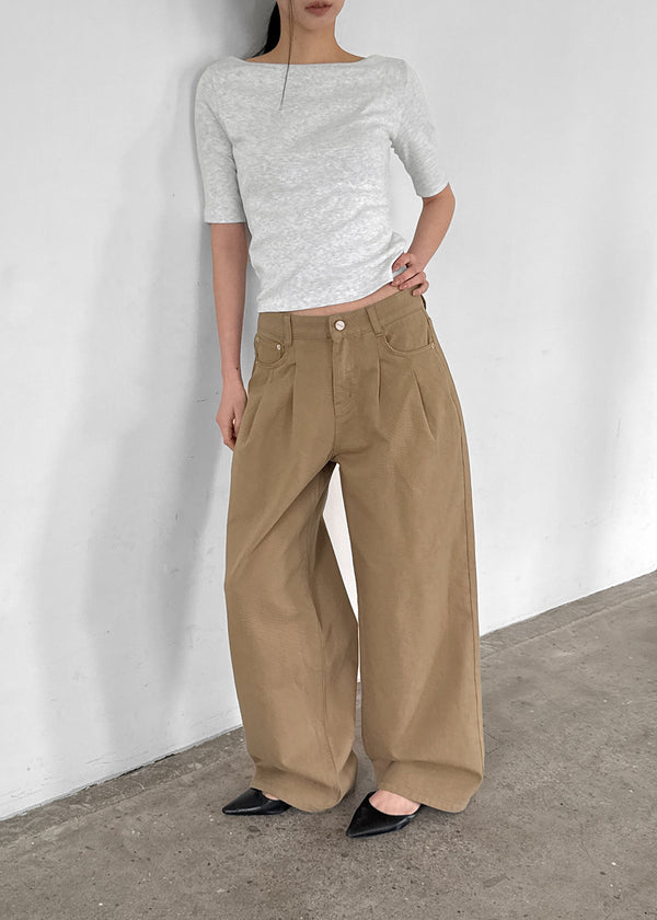 [MADE] Miu Two-Tuck Wide Cotton Pants