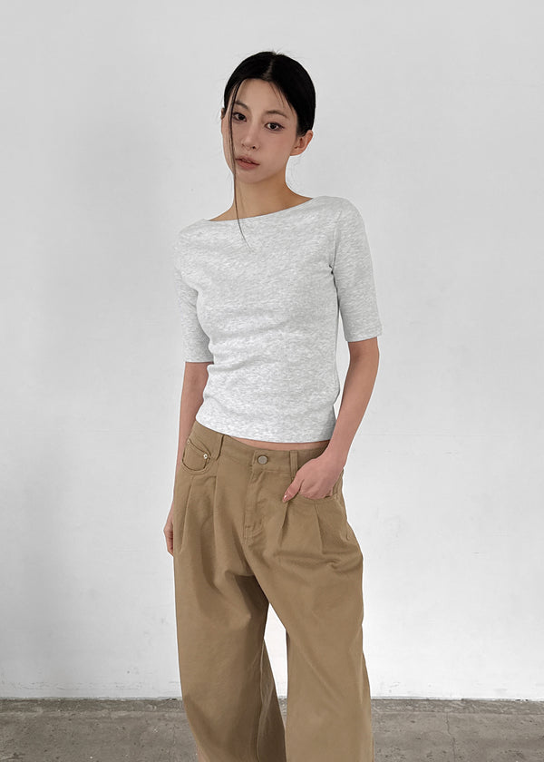 [MADE] Senko Boat Neck Half Sleeve Tee