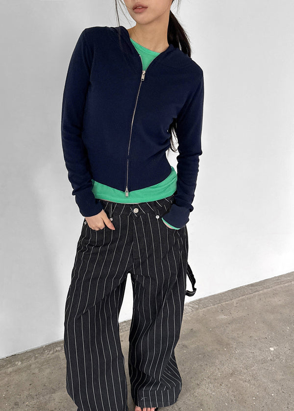 Jinol Bijo Striped Wide Denim Pants