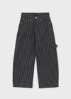 Jinol Bijo Striped Wide Denim Pants